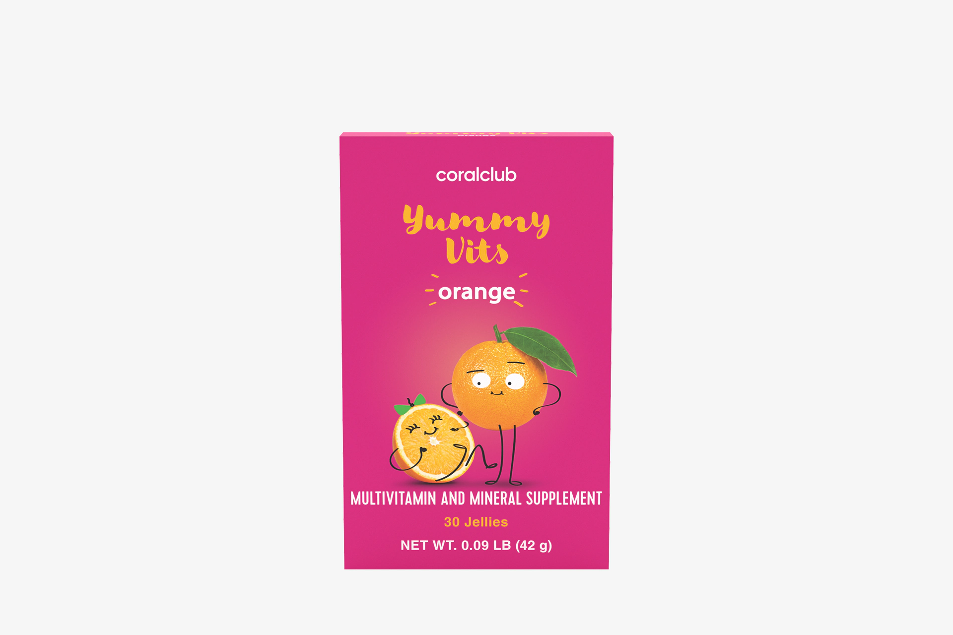 Yummy Vits Orange – complemento alimenticio con edulcorantes. Peso neto: 42 g.