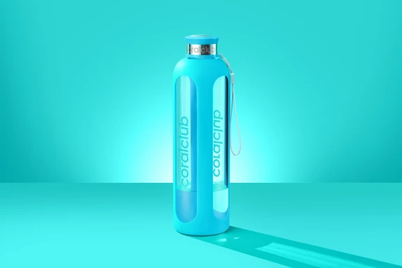 Botella de vidrio "ClearWater", turquesa