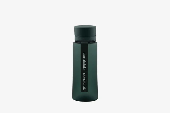 Botella de plástico coralclub, verde oscuro